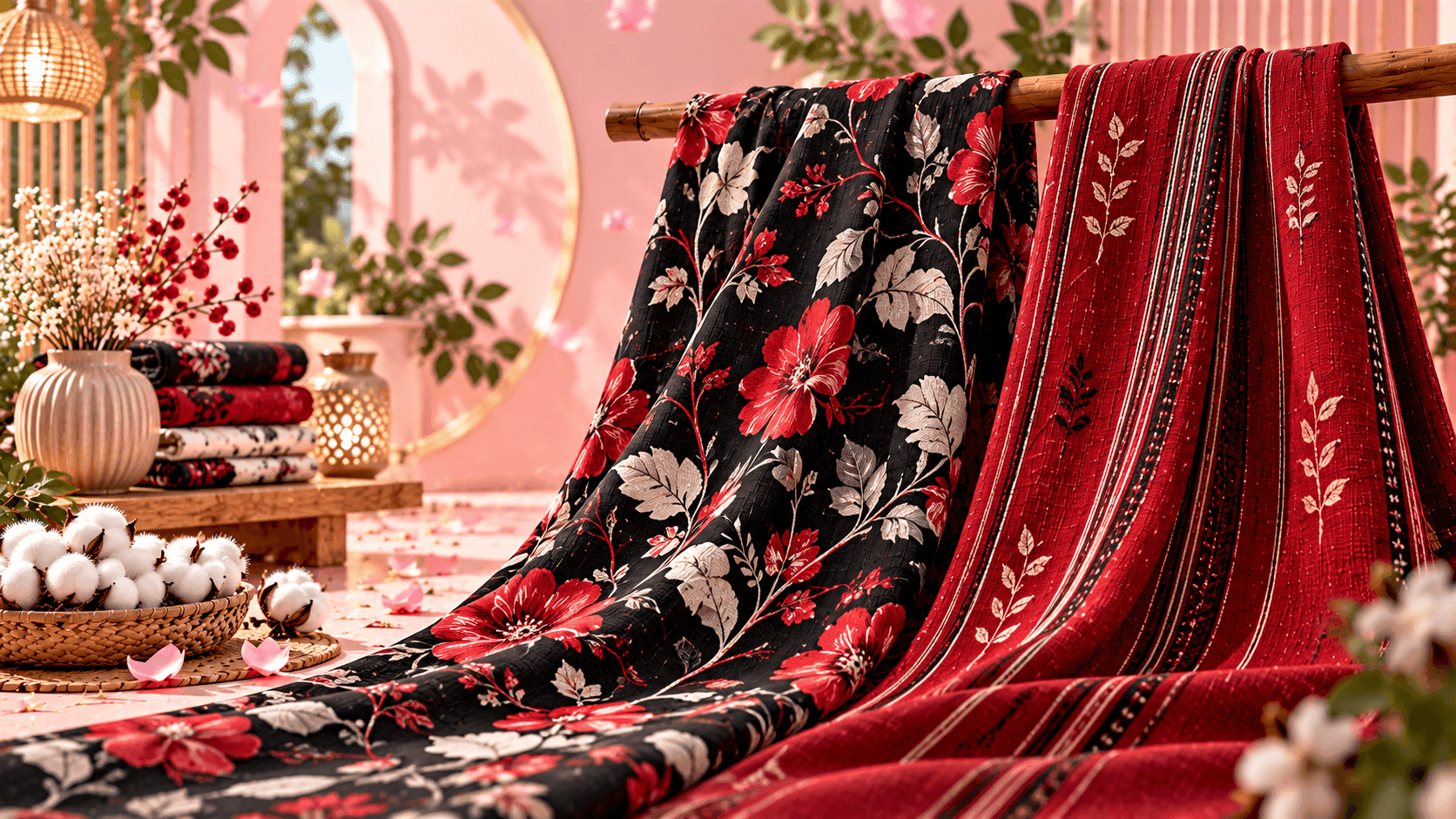 Crimson Garden — Shree Jagdish Fabrics