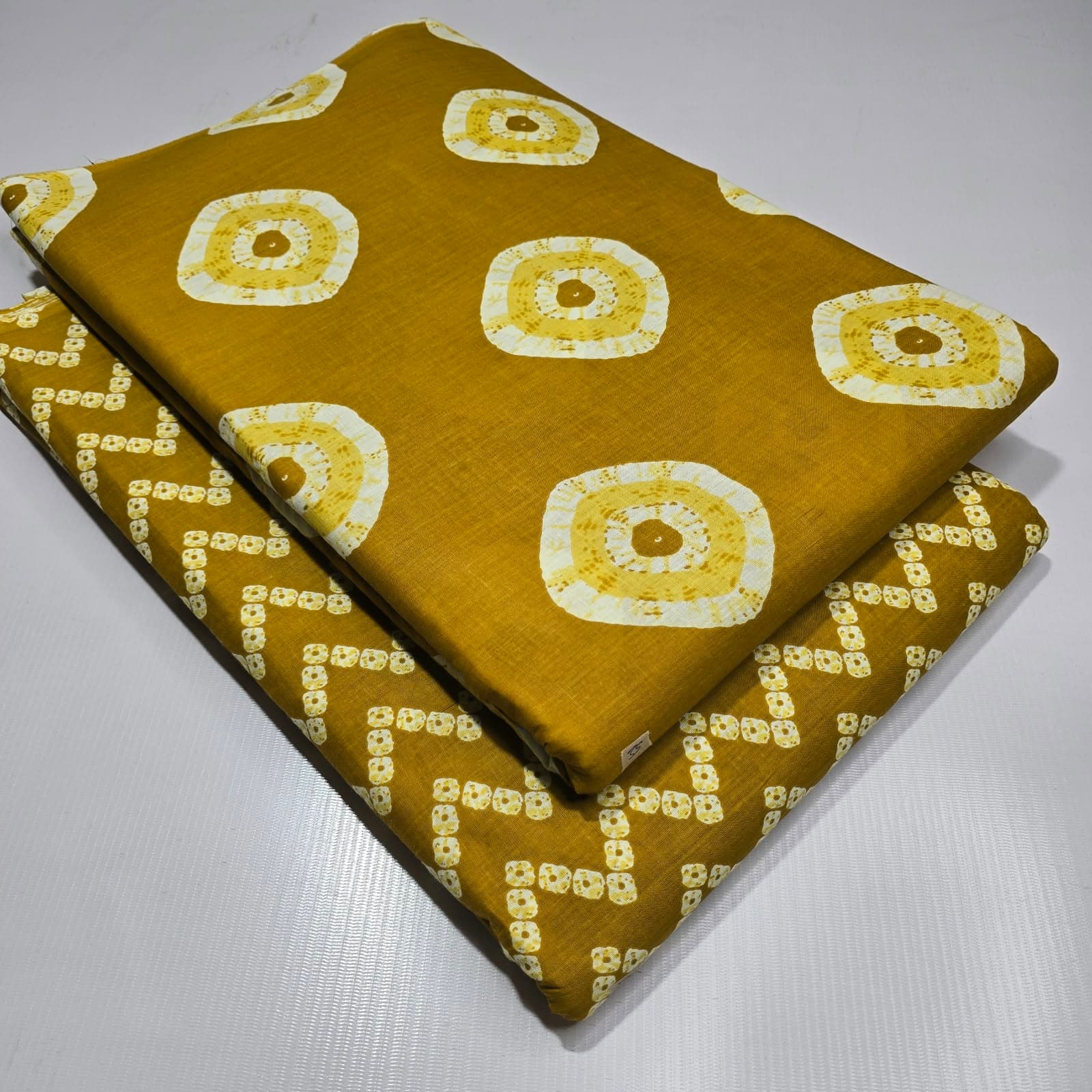 Shibori Circle Cotton — Mustard