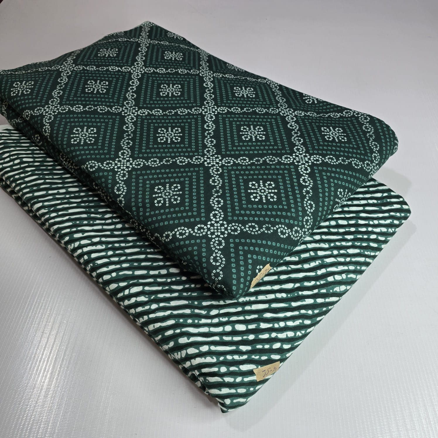 Bandhani Diamond Cotton — Bottle Green
