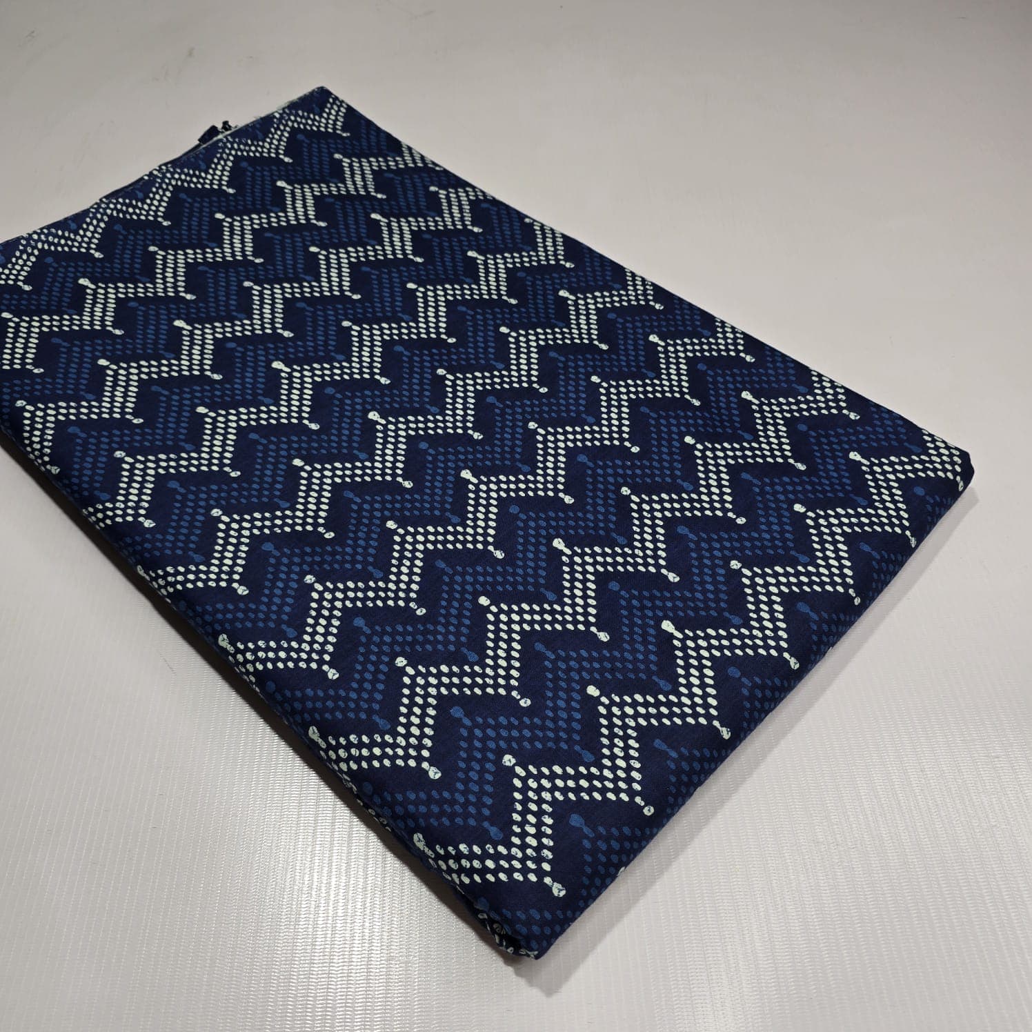 Chevron Dot Cotton — Navy