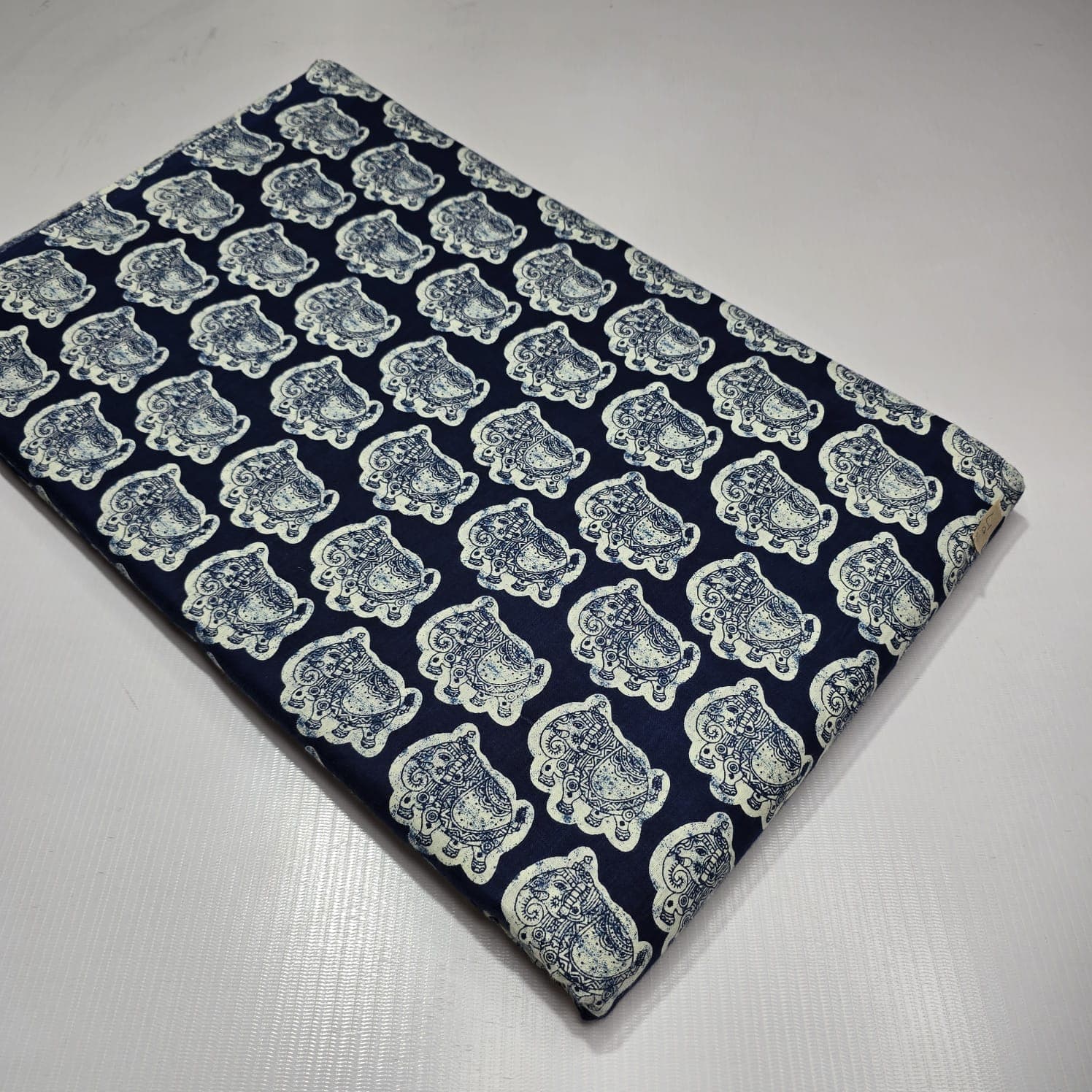 Urn Motif Cotton — Navy