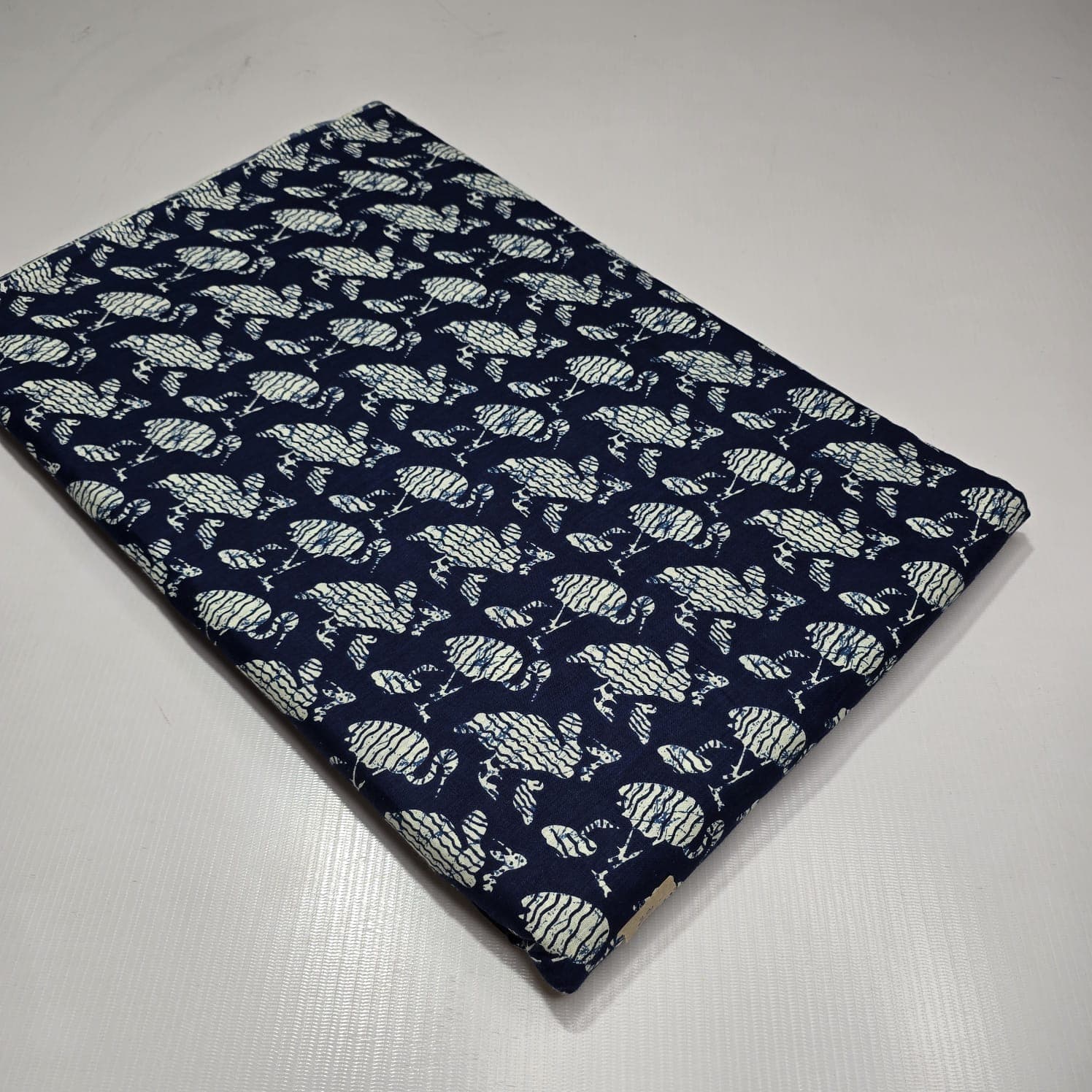 Chameleon Print Cotton — Navy
