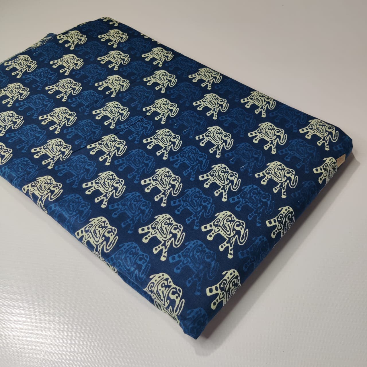 Tribal Elephant Cotton — Royal Blue