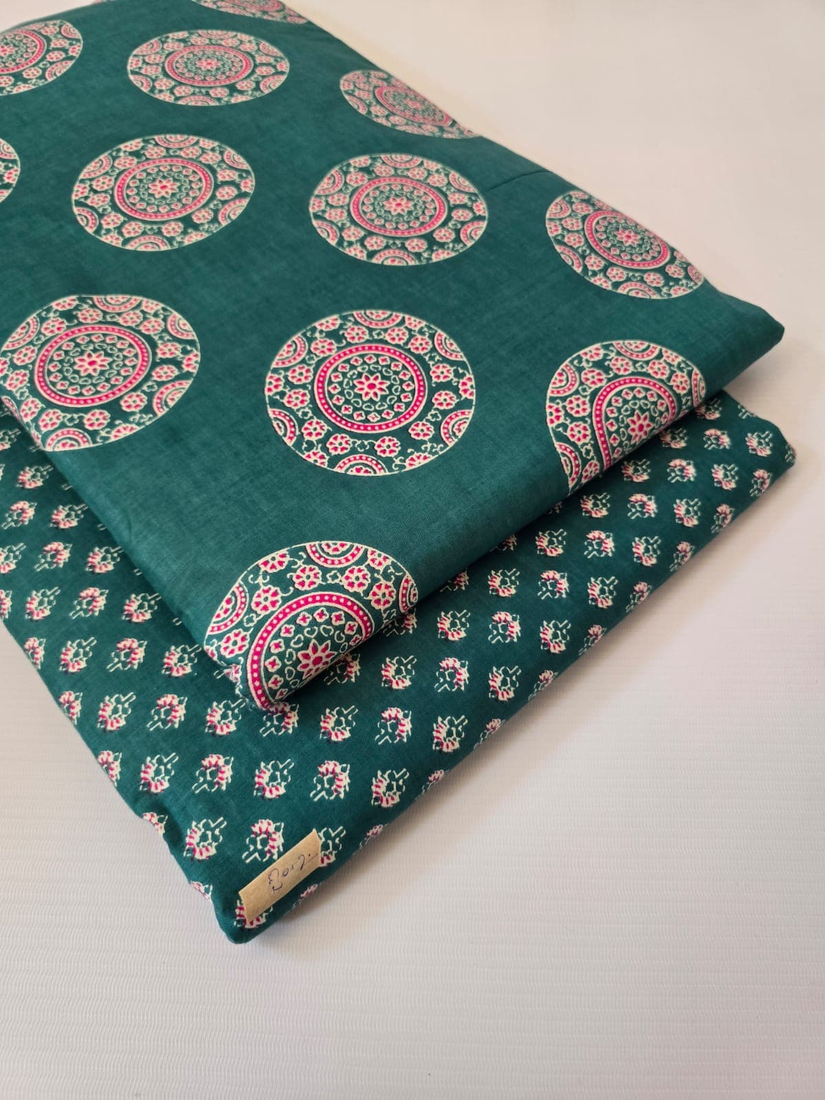Ajrakh Mandala Cotton — Teal