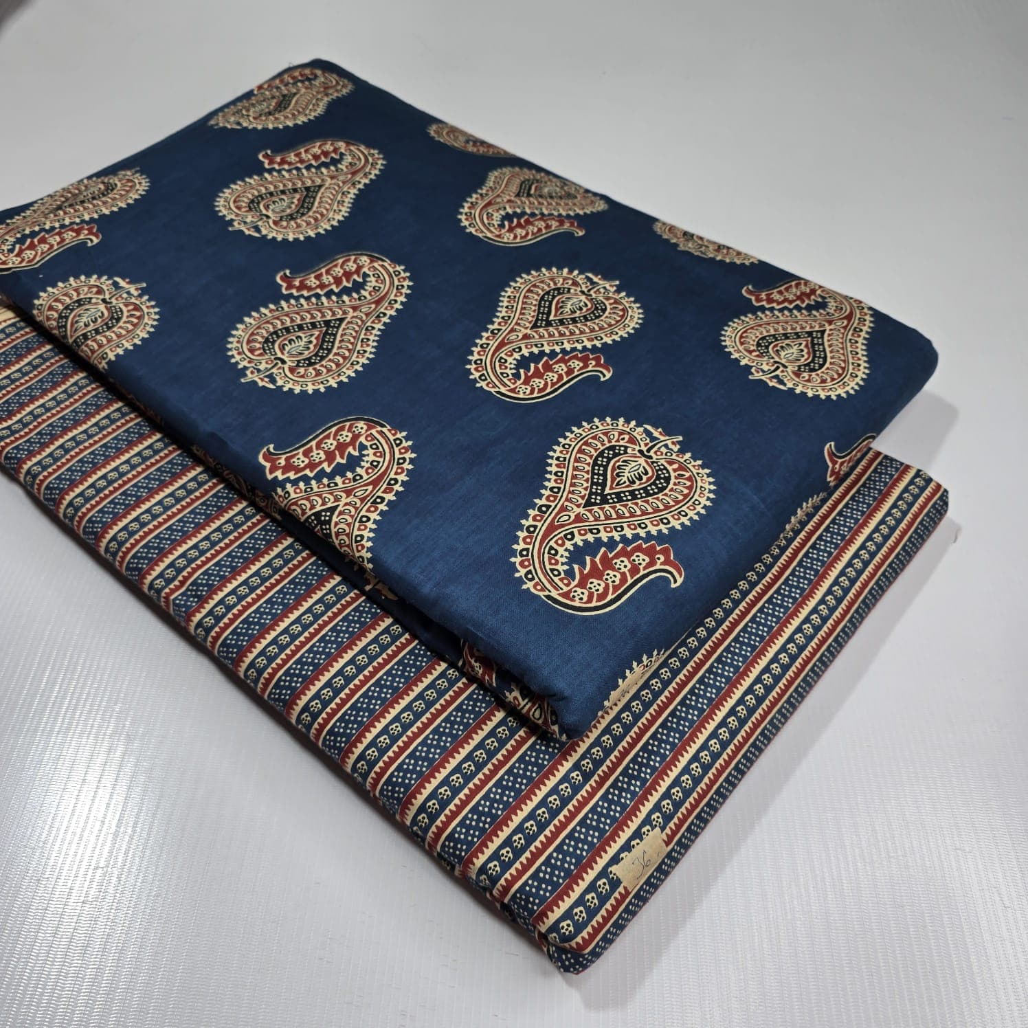 Ajrakh Classic Paisley Cotton — Indigo
