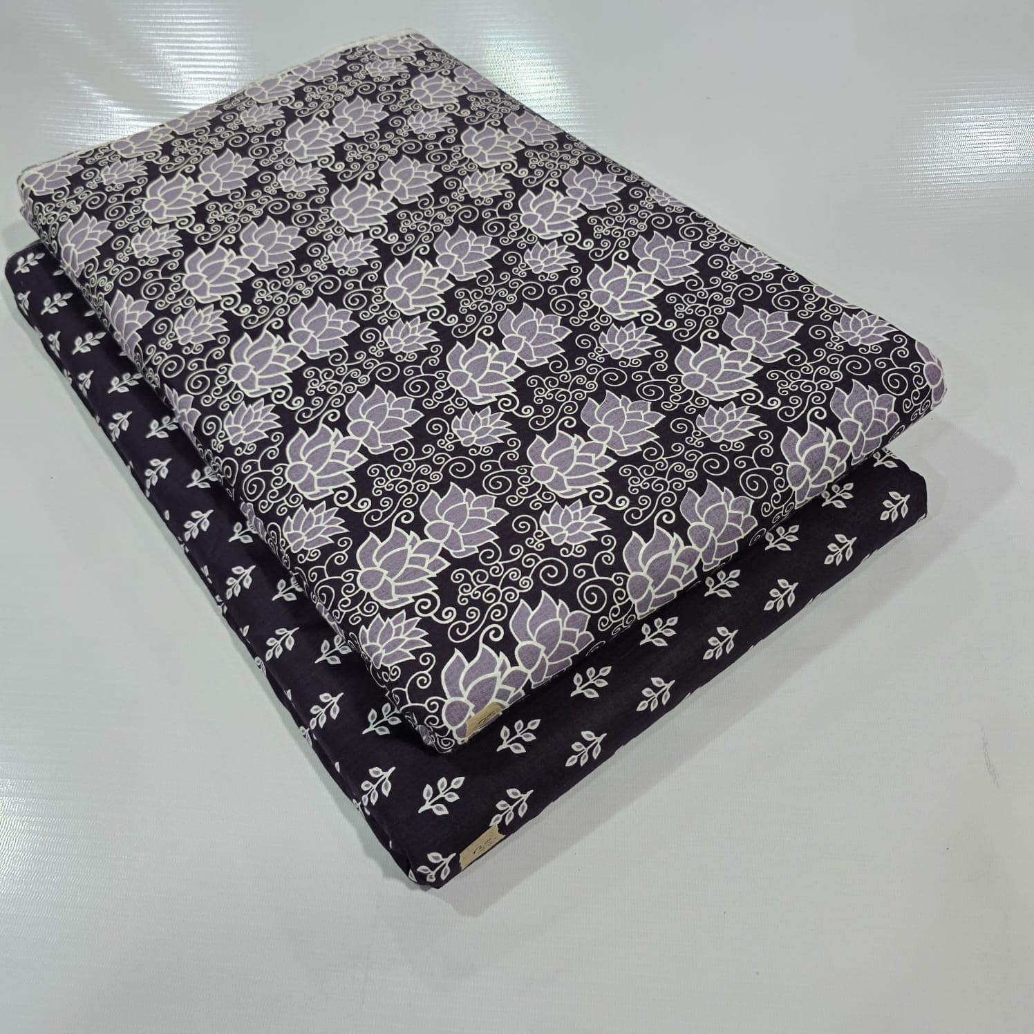 Ajrakh Lotus Scroll Cotton — Olive