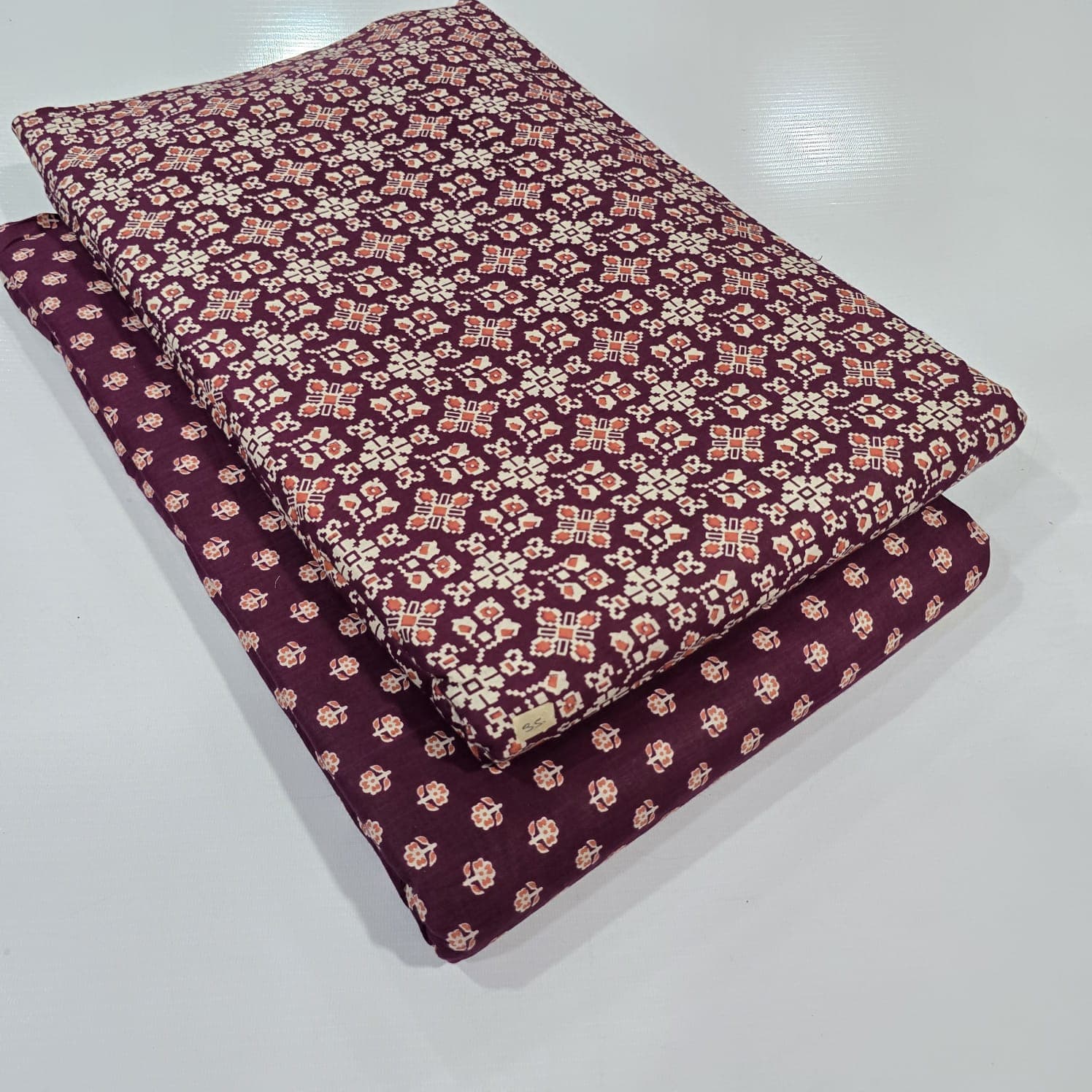Ajrakh Ikat Mosaic Cotton — Wine