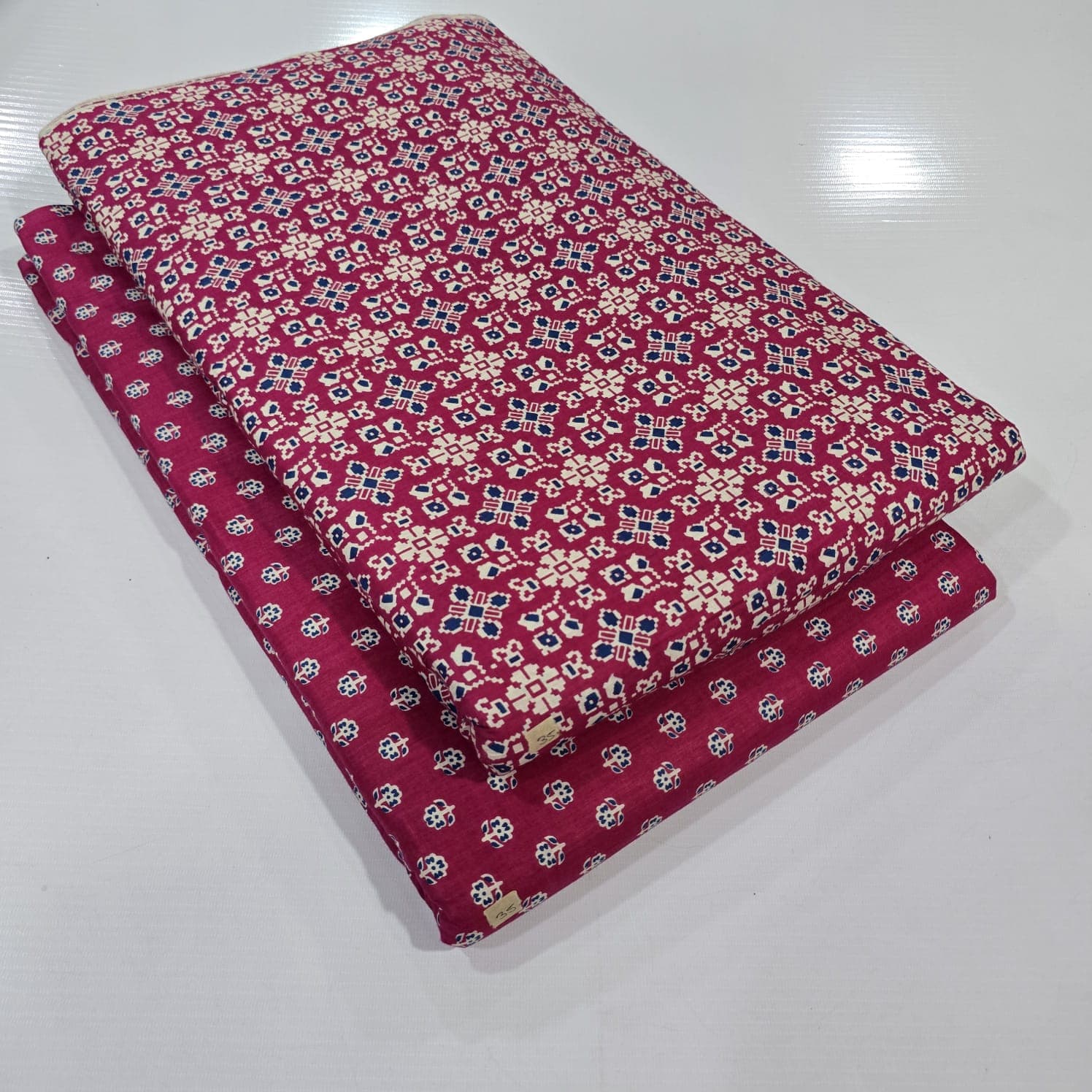 Ajrakh Ikat Mosaic Cotton — Fuchsia