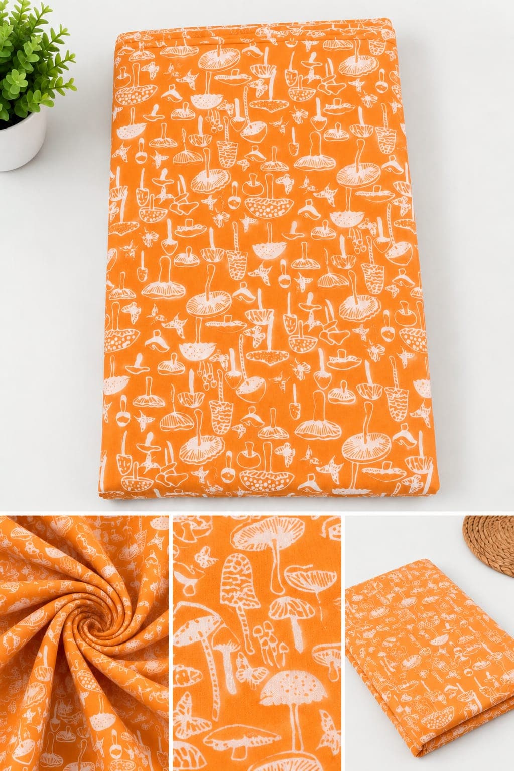 Mushroom Garden Cotton — Orange